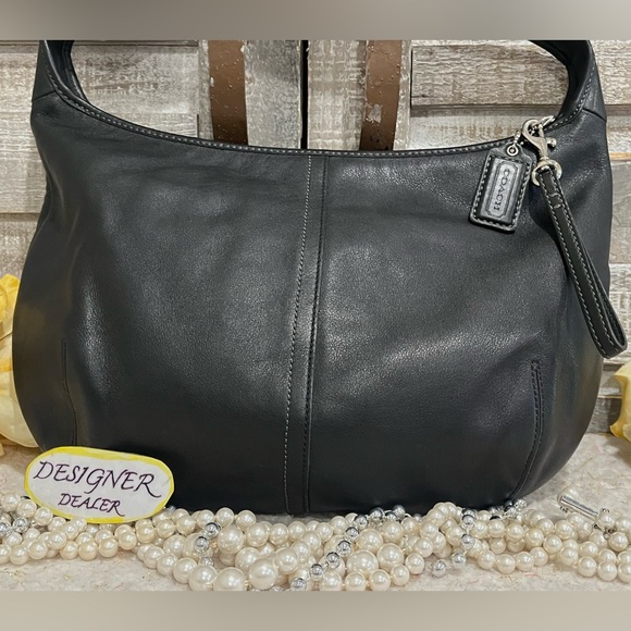 COACH Vintage Ergo Black Leather Hobo Shoulder Bag 12347 VGC! - Picture 3 of 12